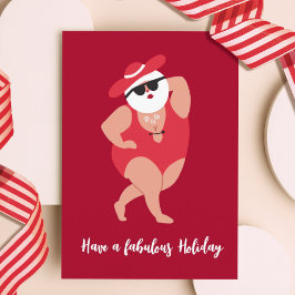Silly Fabulous Santa Holiday Card Feiertagskarte