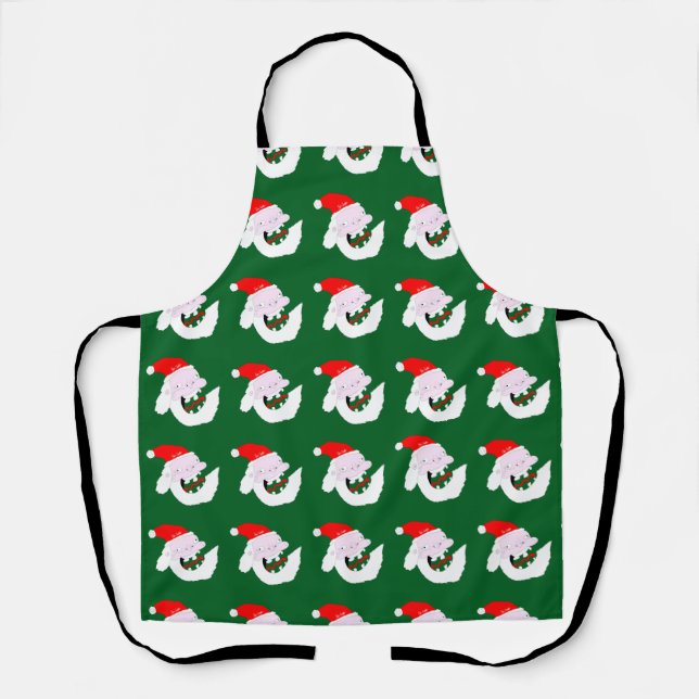 Silly goofy Santa Claus cartoon face  Schürze (Vorderseite)