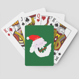 Silly goofy Santa Claus cartoon face Spielkarten