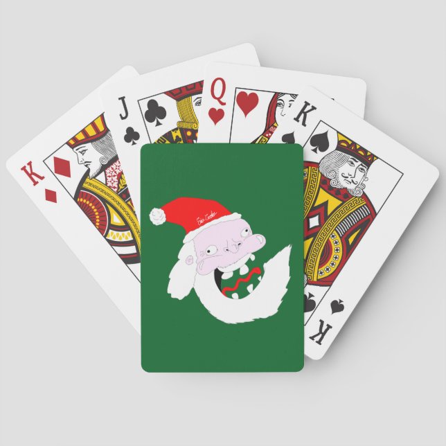 Silly goofy Santa Claus cartoon face  Spielkarten (Rückseite)