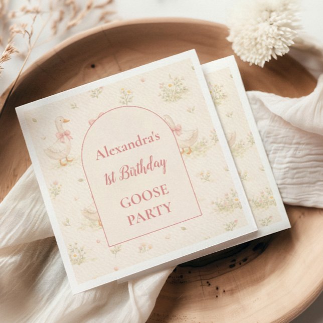 Silly Goose 1st Birthday Baby Shower Serviette (Von Creator hochgeladen)