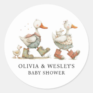 Silly Goose 2. Baby-Baby-Party Runder Aufkleber