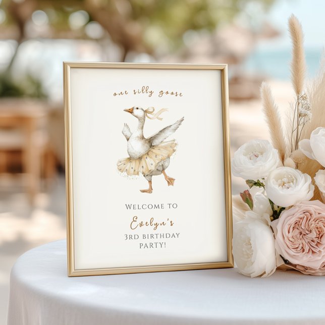 Silly Goose 3rd Birthday Watercolor Welcome Poster (Von Creator hochgeladen)