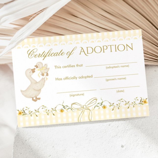 Silly Goose Adoption certificate Gender Neutral Einladung (Von Creator hochgeladen)