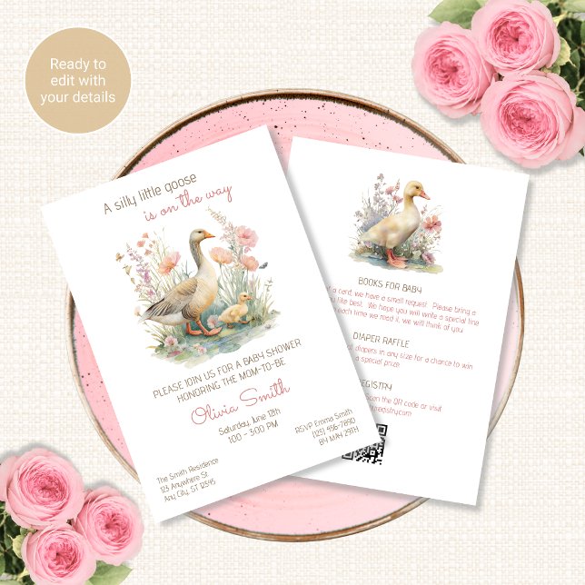 Silly Goose All in One QR Code Shower Invitation (Créateur téléchargé)