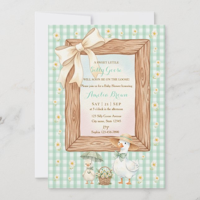 Silly Goose Baby Shower Invitation Einladung (Vorderseite)