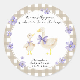 Silly Goose Baby Shower Runder Aufkleber