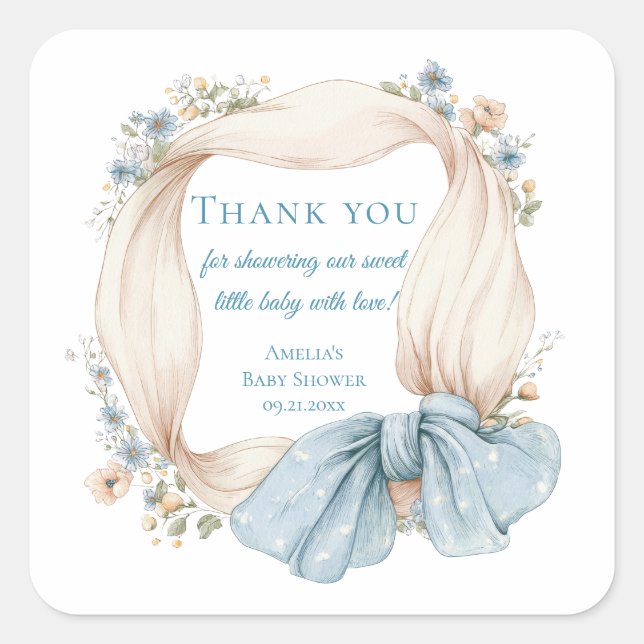 Silly Goose Baby Shower Square Sticker (Devant)