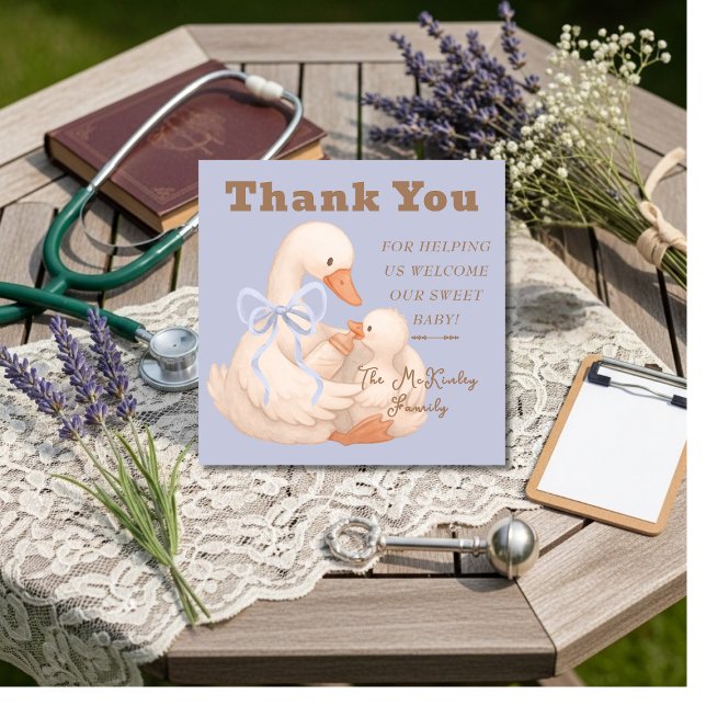 Silly Goose Blue Labor  Delivery NICU Hospital    Dankeskarte (Silly Goose Blue Labor Delivery NICU Hospital Thank You Card)
