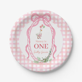 Silly Goose First Birthday Pink  Pappteller