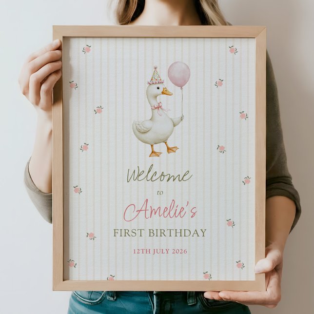 Silly Goose First Birthday Welcome Poster (Créateur téléchargé)
