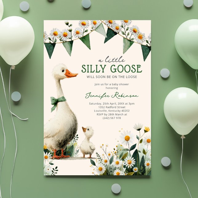 Silly Goose Gender Neutral Baby Shower Einladung (Von Creator hochgeladen)