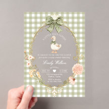 Silly Goose Green Gingham Baby Shower