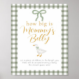 Silly Goose Green Gingham Mommys Belly Spiel Poster