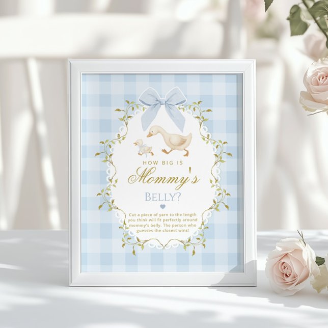 Silly Goose How big is belly Blue Gingham Poster (Von Creator hochgeladen)