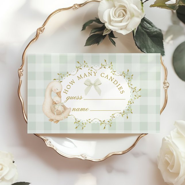 Silly Goose How many Candies Guessing game Sage Begleitkarte (Von Creator hochgeladen)