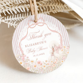 Silly Goose Lace Wildflower Pink Baby Shower Geschenkanhänger