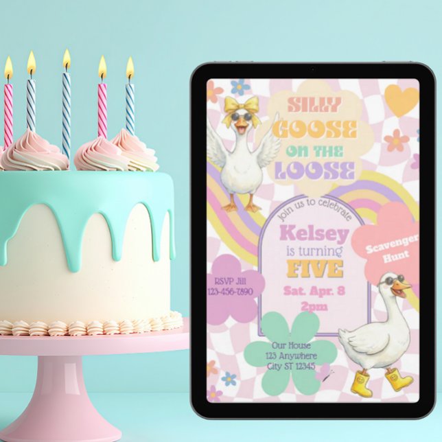 Silly Goose on the Loose Birthday Einladung (Von Creator hochgeladen)