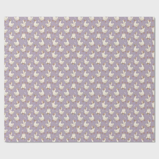 Silly Goose Party – Quirky Birthday Design Geschenkpapier (Flach)