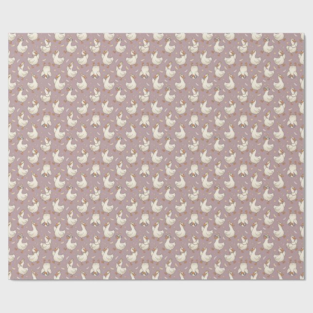 Silly Goose Party – Quirky Birthday Design Geschenkpapier (Flach)