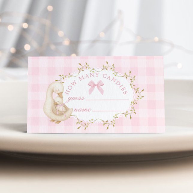 Silly Goose Pink Gingham How many candies Begleitkarte (Von Creator hochgeladen)