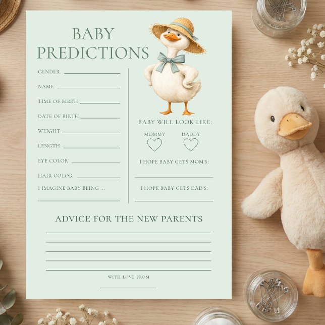Silly Goose Predictions Baby Shower Game Card Einladung (Von Creator hochgeladen)