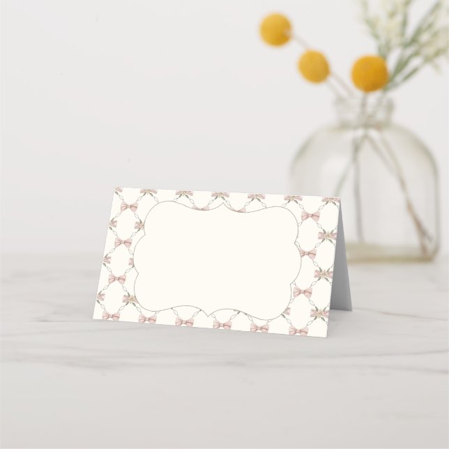 Silly Goose Preppy Bow Baby Shower Blank Platzkarte (Vorderseite)