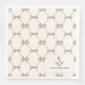 Silly Goose Preppy Bow Baby Shower Serviette
