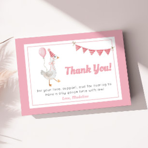 Silly Goose Rose Girl Carte de remerciements d'ann