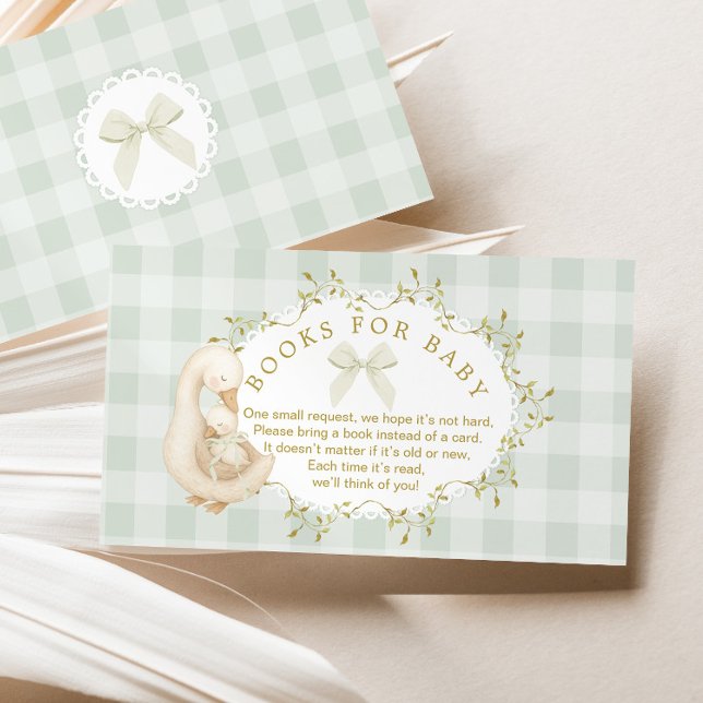 Silly Goose Sage  Bow Gingham Books for baby Begleitkarte (Von Creator hochgeladen)