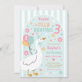 Silly Goose Silly-Brating Three Birthday Party Einladung