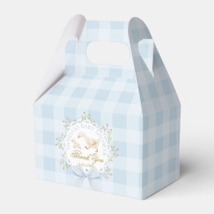 Silly Goose Whimsical Blau Gingham Babyparty Geschenkschachtel