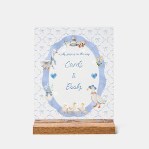 Silly Goose Whimsical Bow Baby Boy Shower Acrylschild