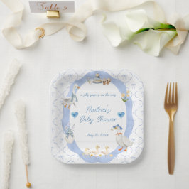 Silly Goose Whimsical Bow Baby Boy Shower Pappteller