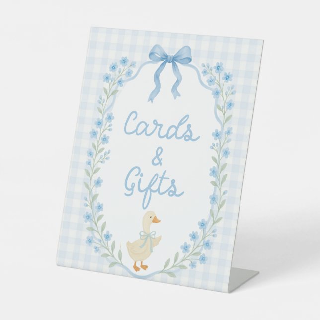 Silly Little Goose Baby Shower Gifts & Cards Table Sockelschild (Vorderseite)