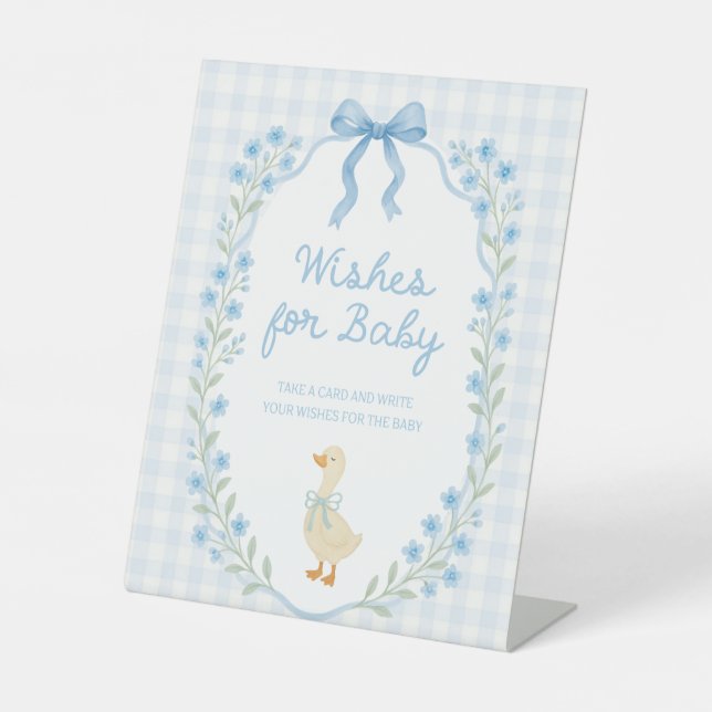 Silly Little Goose Baby Shower Wishes for Baby Sockelschild (Vorderseite)