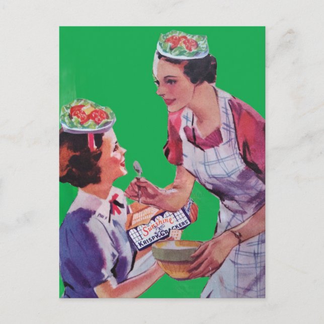 Silly Salad Hats collage Postkarte (Vorderseite)