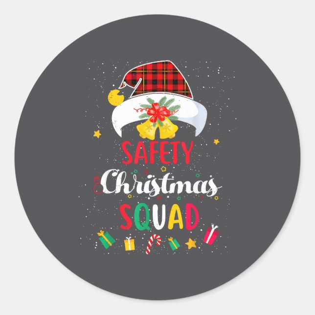 Silly Santa Match Hat Safety Squad Security Runder Aufkleber (Vorderseite)