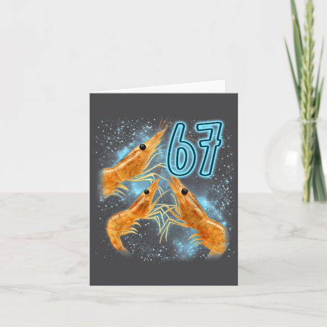 Silly Seven Six Sarcastic Lover Shrimp 67 Seafood Karte (Vorderseite)