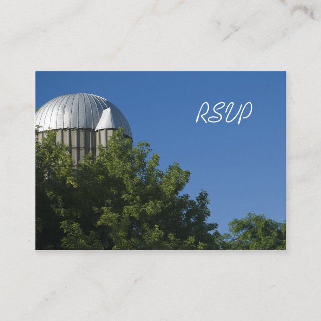 Silo and Blue Sky Farm Wedding RSVP Response Card Begleitkarte (Vorderseite)