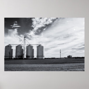 Silos de Gilbert Arizona en affiche noire et