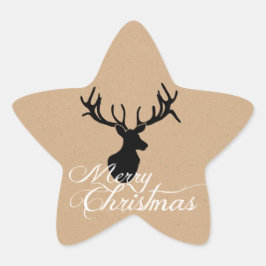 Silouette Deer Weihnachtskleber Stern-Aufkleber