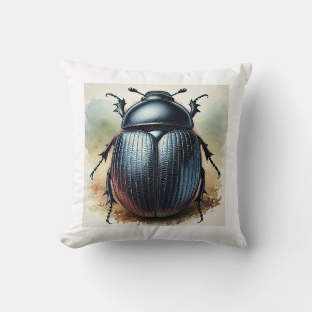 Silpha beetle 120924IREF230 - Watercolor Kissen (Vorderseite)