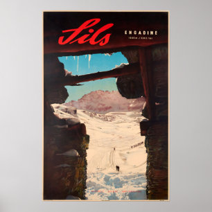 Sils, Engadine,Switzerland,Ski Poster