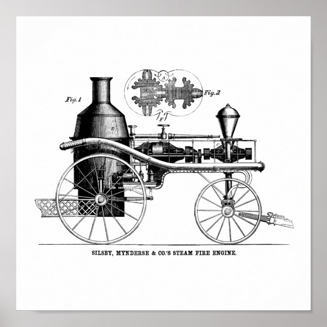 Silsby Rotary Steam Fire Motor Poster (Vorne)