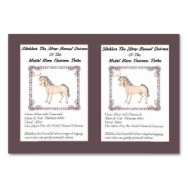 Silubhra Die Silver Horned Unicorn Trading Card Tischnummer