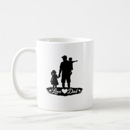 Siluet-Vatertag-Familiengrafik Kaffeetasse