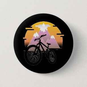 Silueta Mountain Bike on Sol y Montaña Button