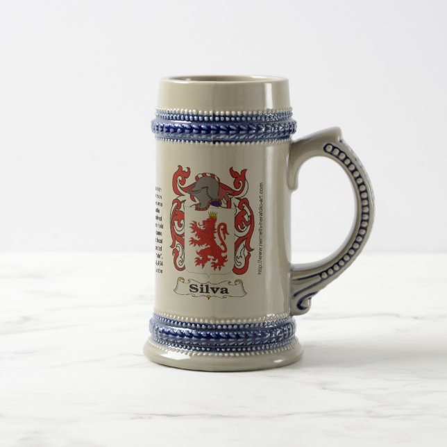 Silva-Wappen auf einem Stein Bierglas (Rechts)