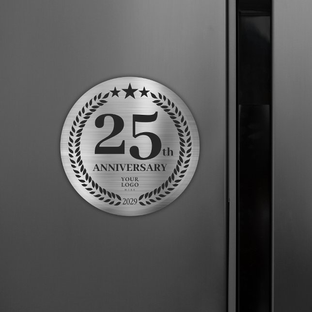 Silver 25 th Business Logo Jubiläum Magnet (Silver 25th Business Logo Anniversary Magnet
)